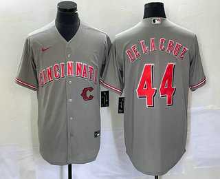 Men%27s Cincinnati Reds #44 Elly De La Cruz Grey Cool Base Stitched Baseball Jersey1->cincinnati reds->MLB Jersey